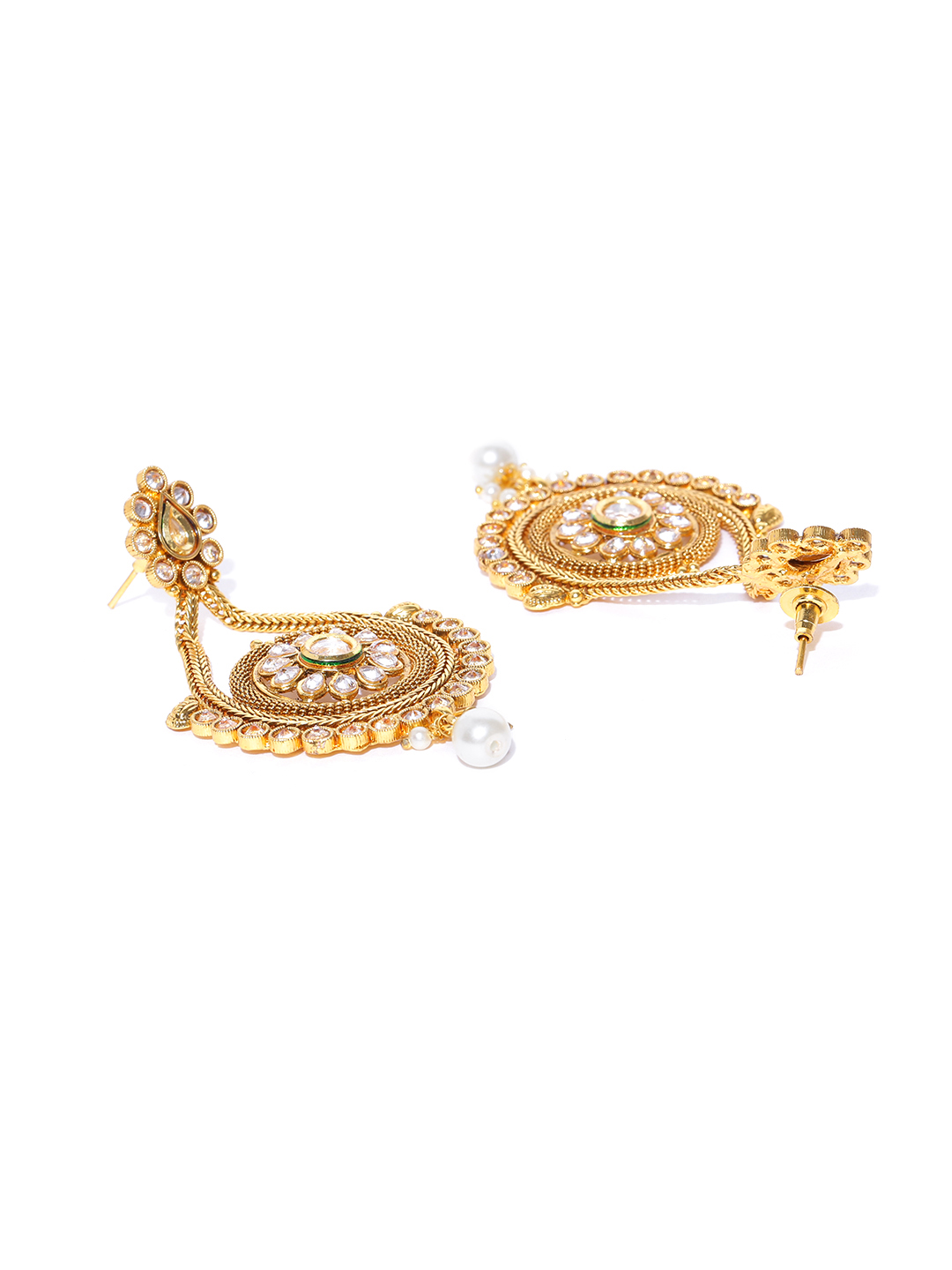 YouBella Gold-Toned Crescent Shaped Chandbalis